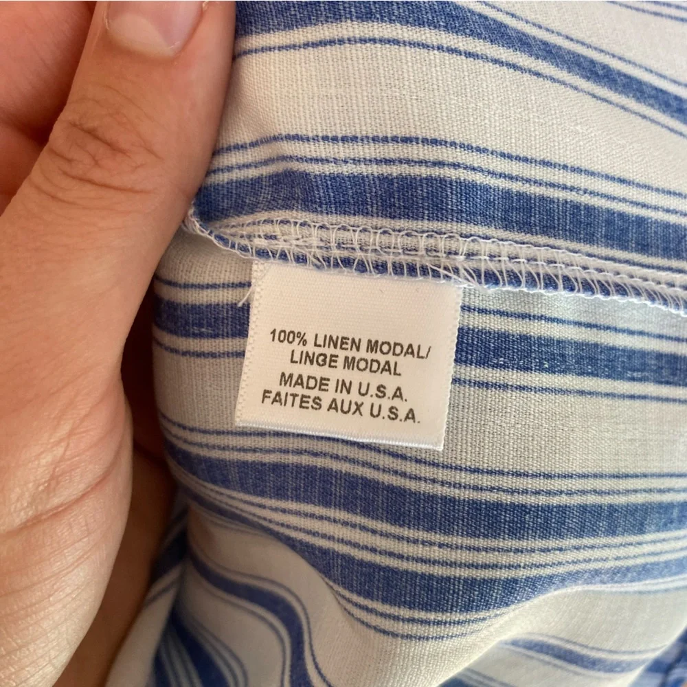 MISA Los Angeles Linen Carina Dress Blue Stripes Size XS - Picture 14 of 14